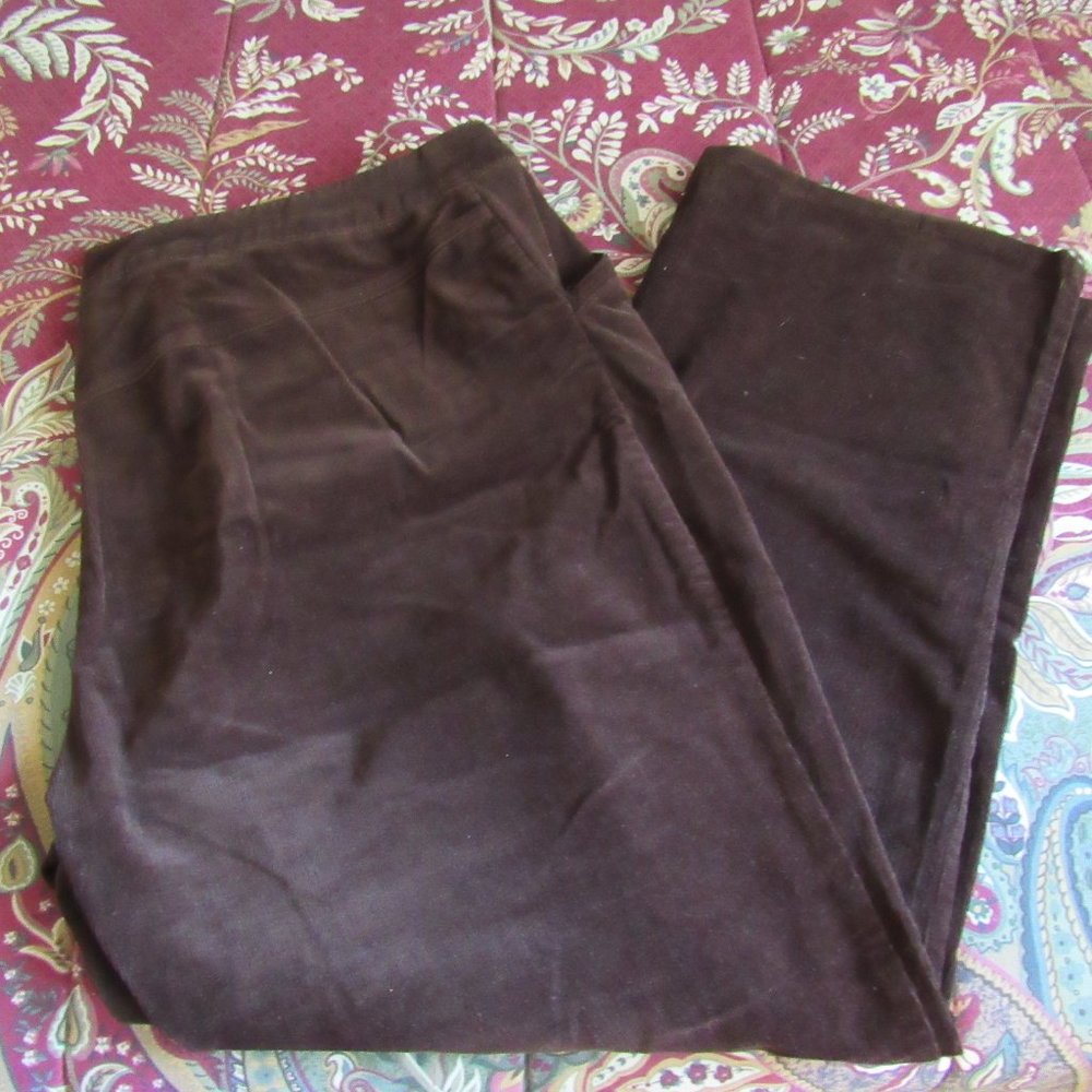FIRST ISSUE VELVETEEN BROWN PANTS SIZE 16